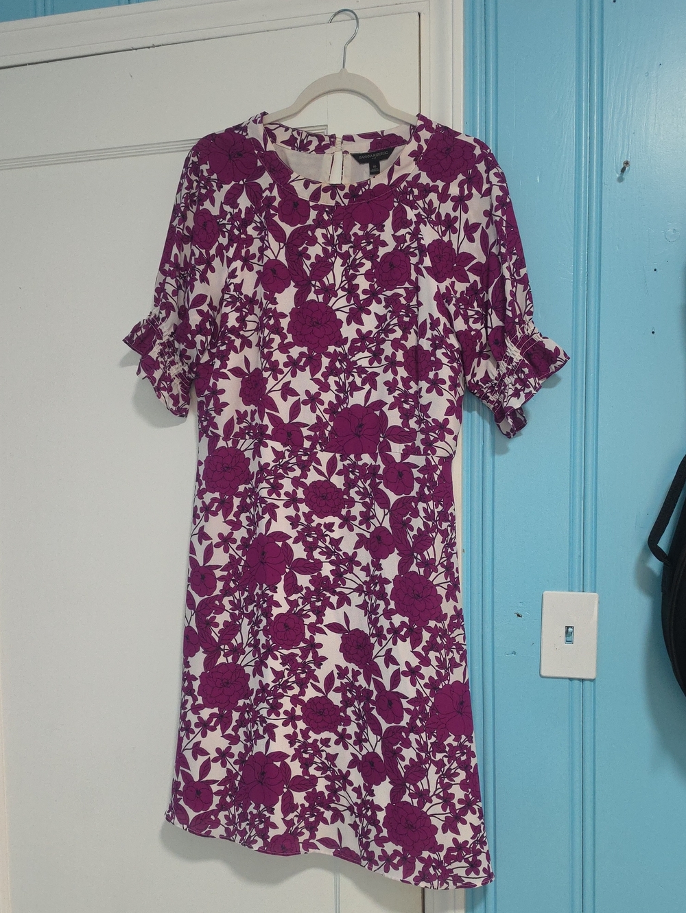 Banana Republic Floral Mini Dress in Purple & White Like New
